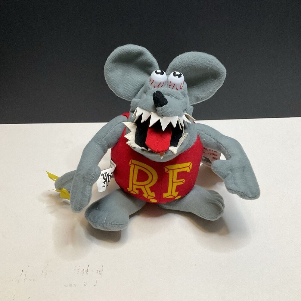 VTG 1998 Rat Fink Posable Plush w Hanging Tag Big Daddy Ed Roth Plush Doll 6"